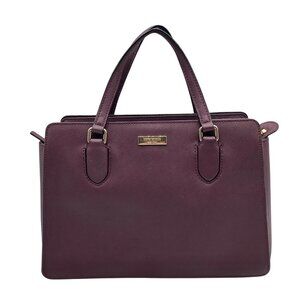 Kate Spade Dark Purple Saffiano Leather Reese Laurel Way Satchel bag